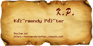 Körmendy Péter névjegykártya